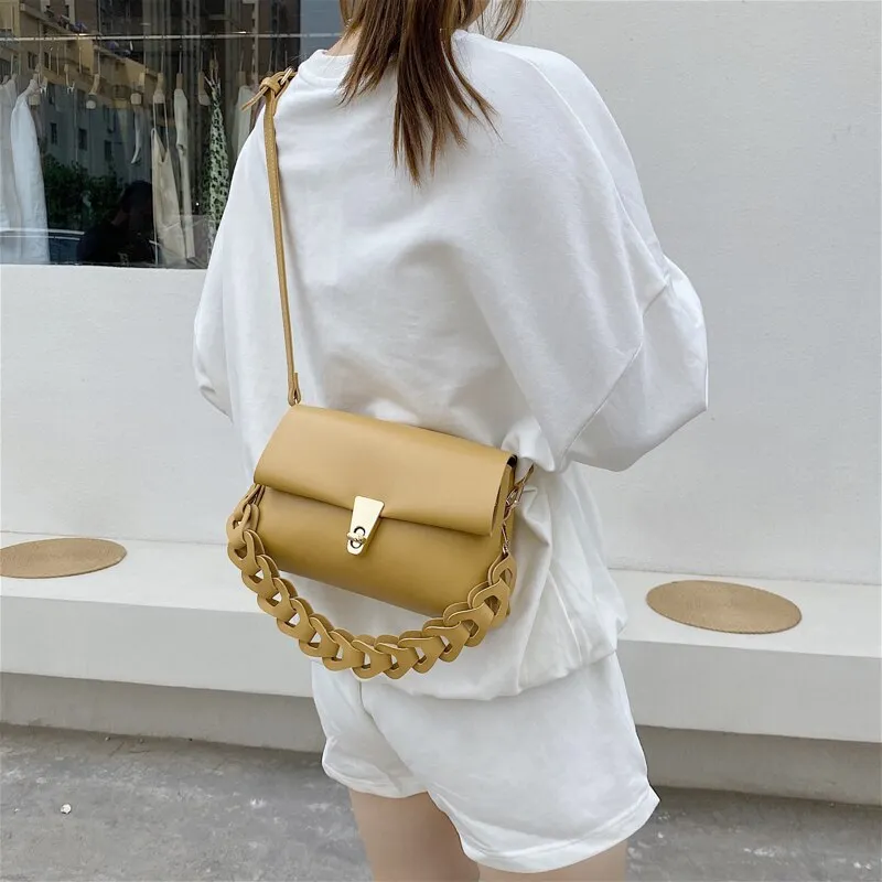 Christmas Gift Small Flap Designer Shoulder Bags for Women 2021 New Luxury Leather Tote Messenger Bag Lady Simple Handbags Yellow Crossbody Bag