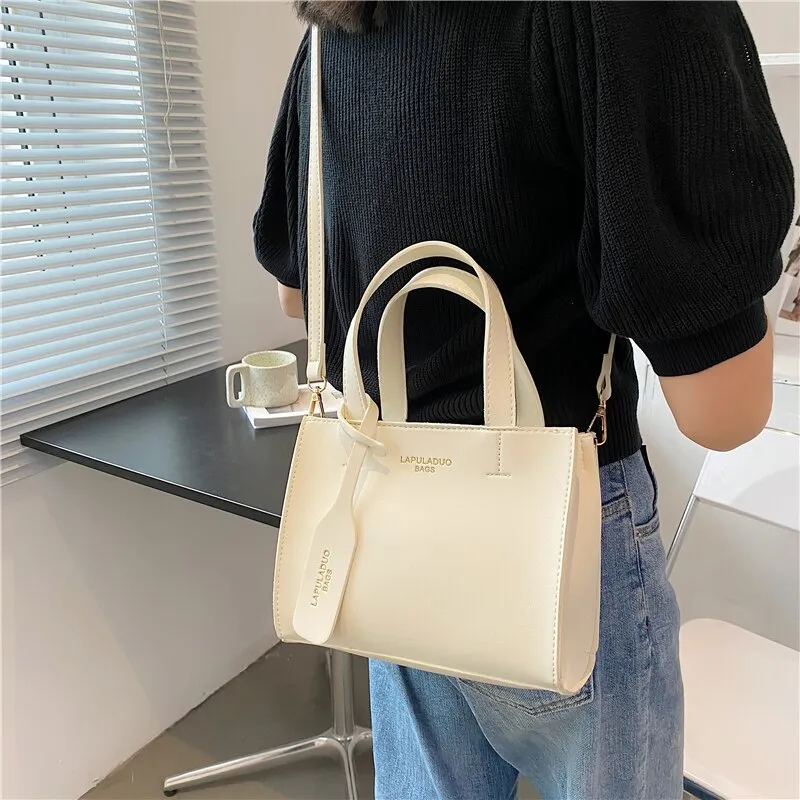 Christmas Gift Small PU Leather Shoulder Bags for Women Square Designer Crossbody Bags Lady Pure Color Tote Messenger Bag Summer White Handbags