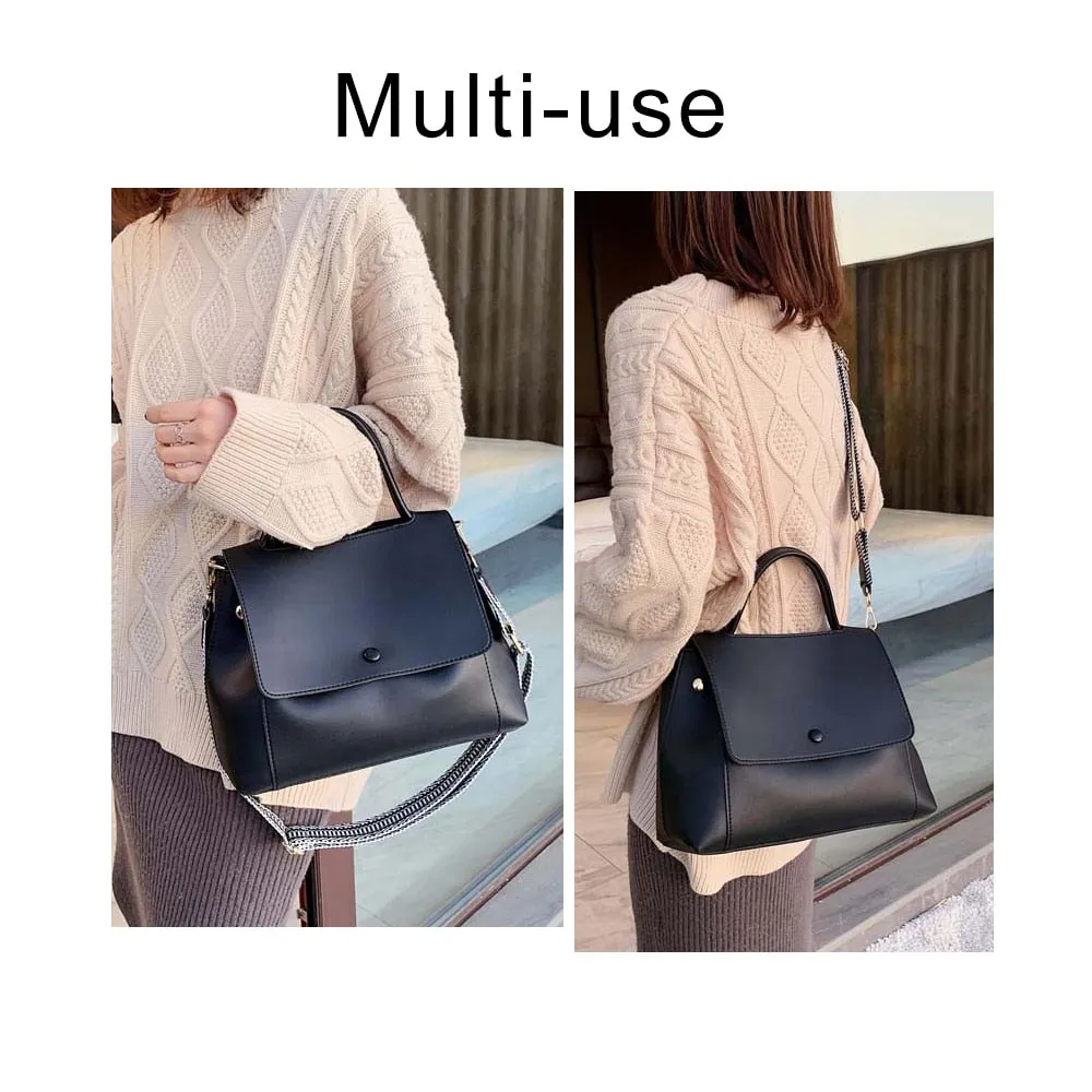 Christmas Gift Vintage Fashion Female Tote Bag 2021 New High Quality PU Leather Women's Designer Handbag High Capacity Shoulder Messenger Bag
