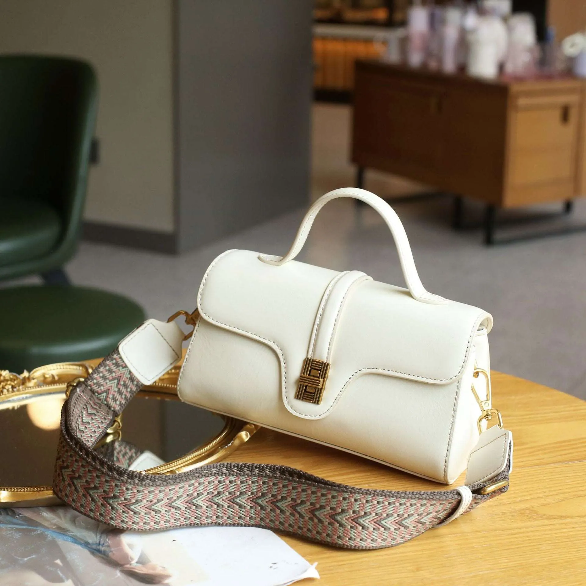 Classic Leather Top Handle Bag
