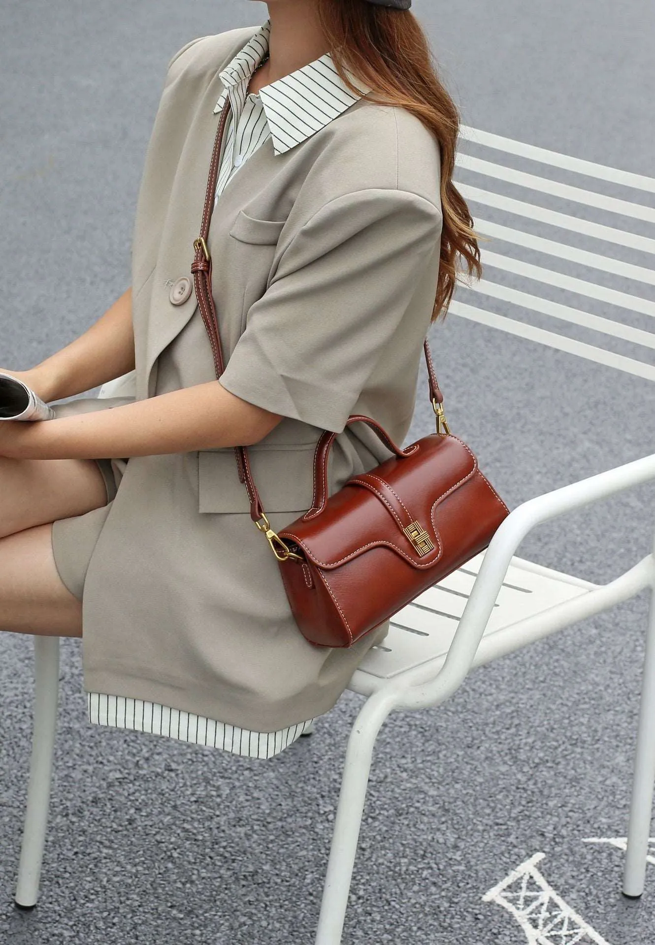 Classic Leather Top Handle Bag