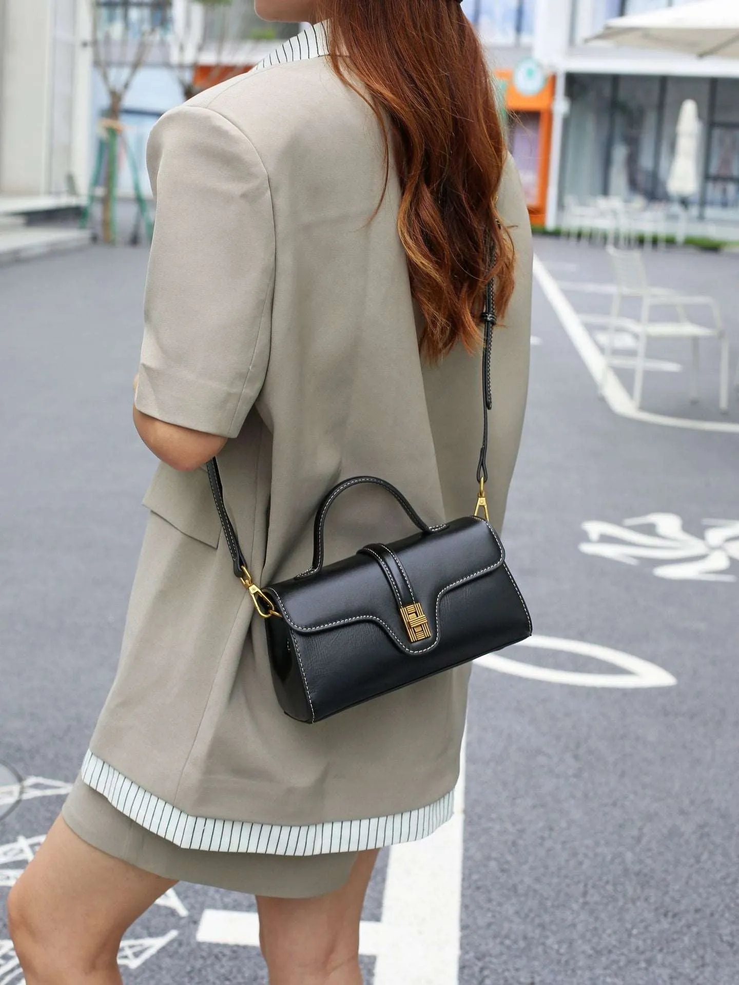 Classic Leather Top Handle Bag