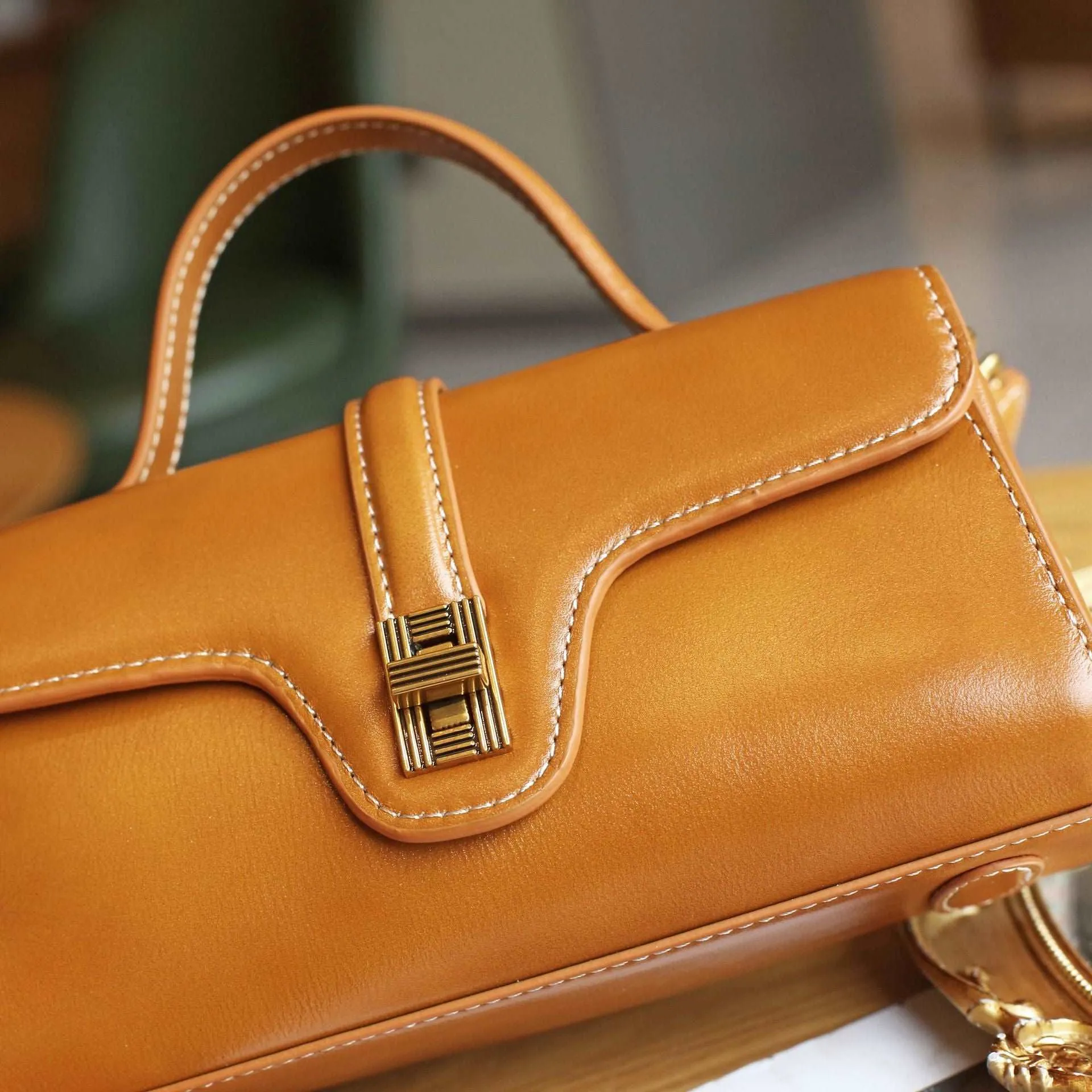 Classic Leather Top Handle Bag