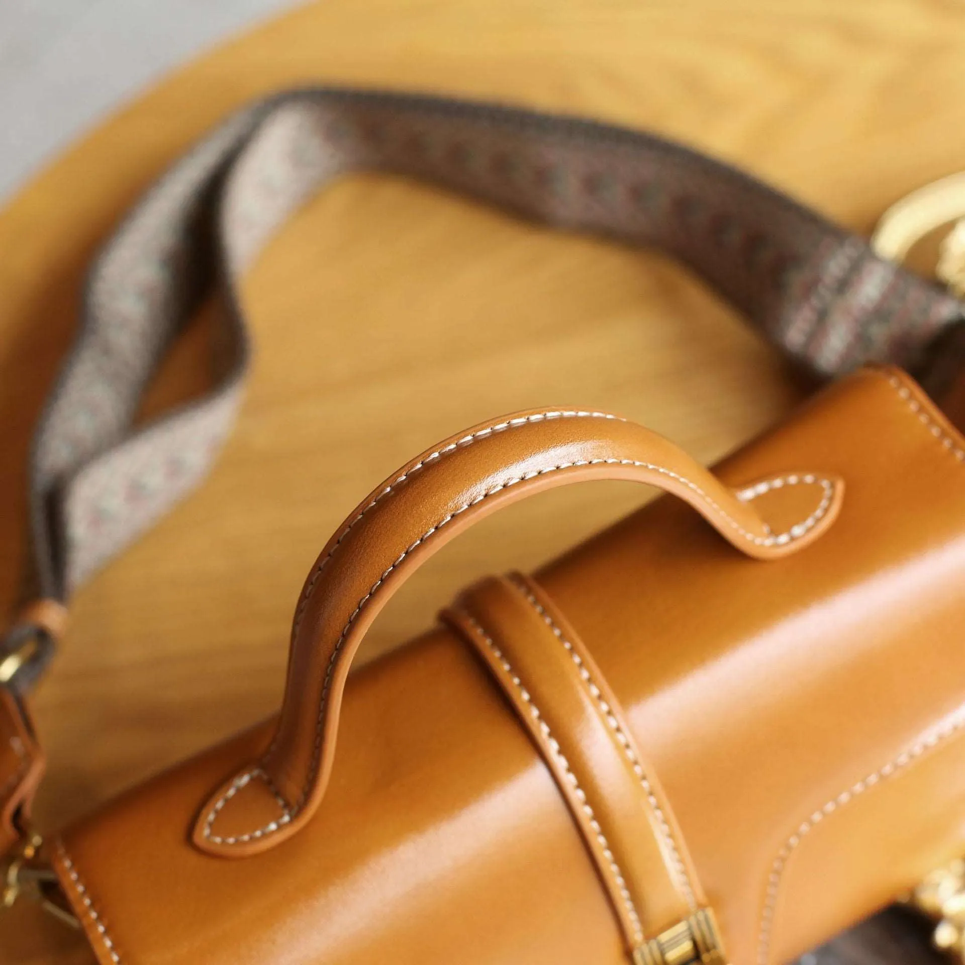 Classic Leather Top Handle Bag