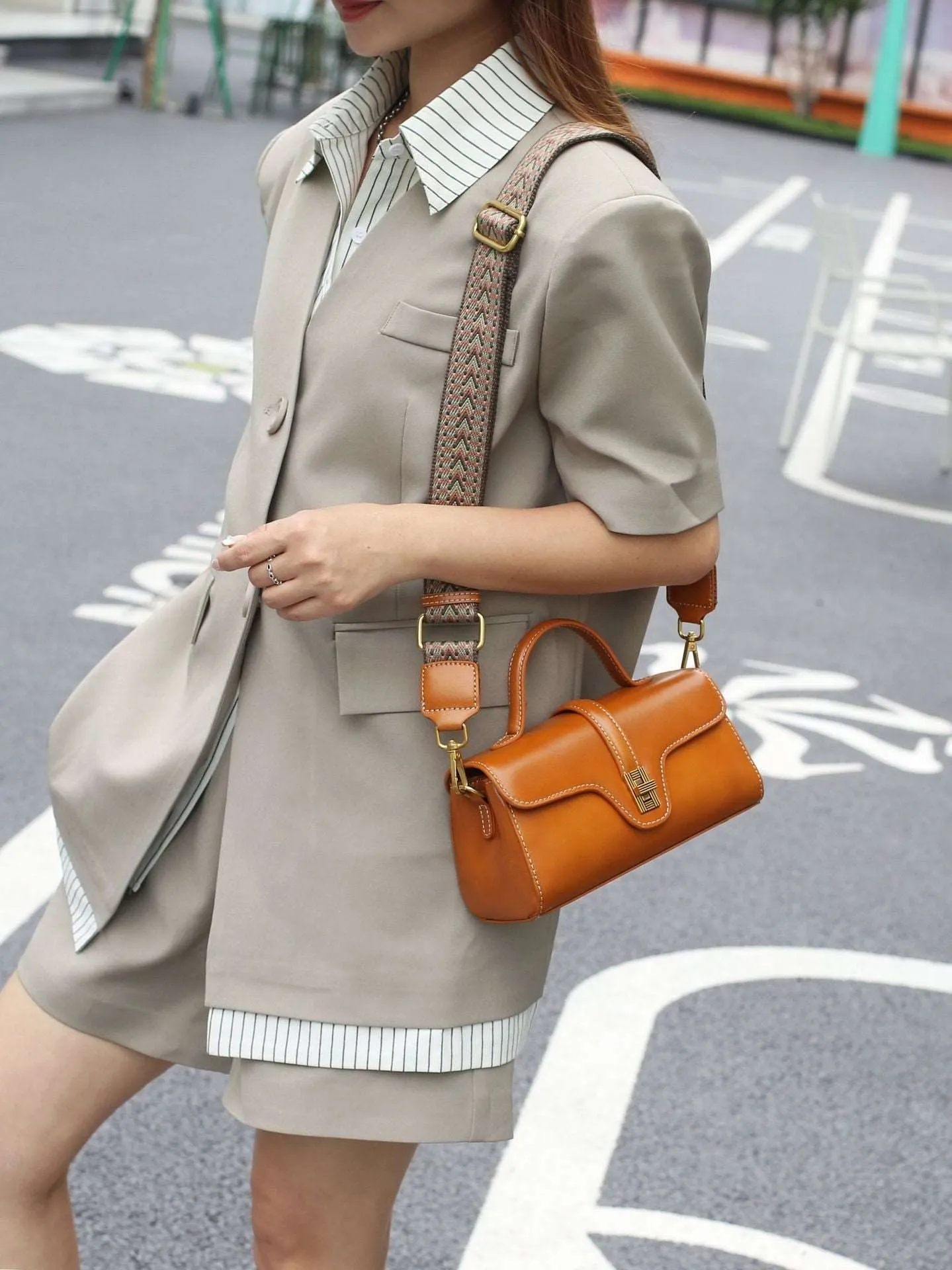 Classic Leather Top Handle Bag