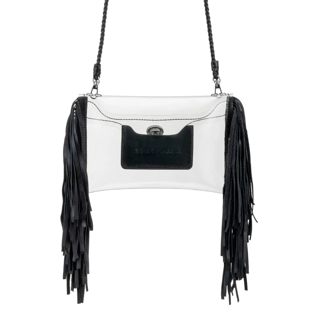 CLEAR FRINGE CROSSBODY