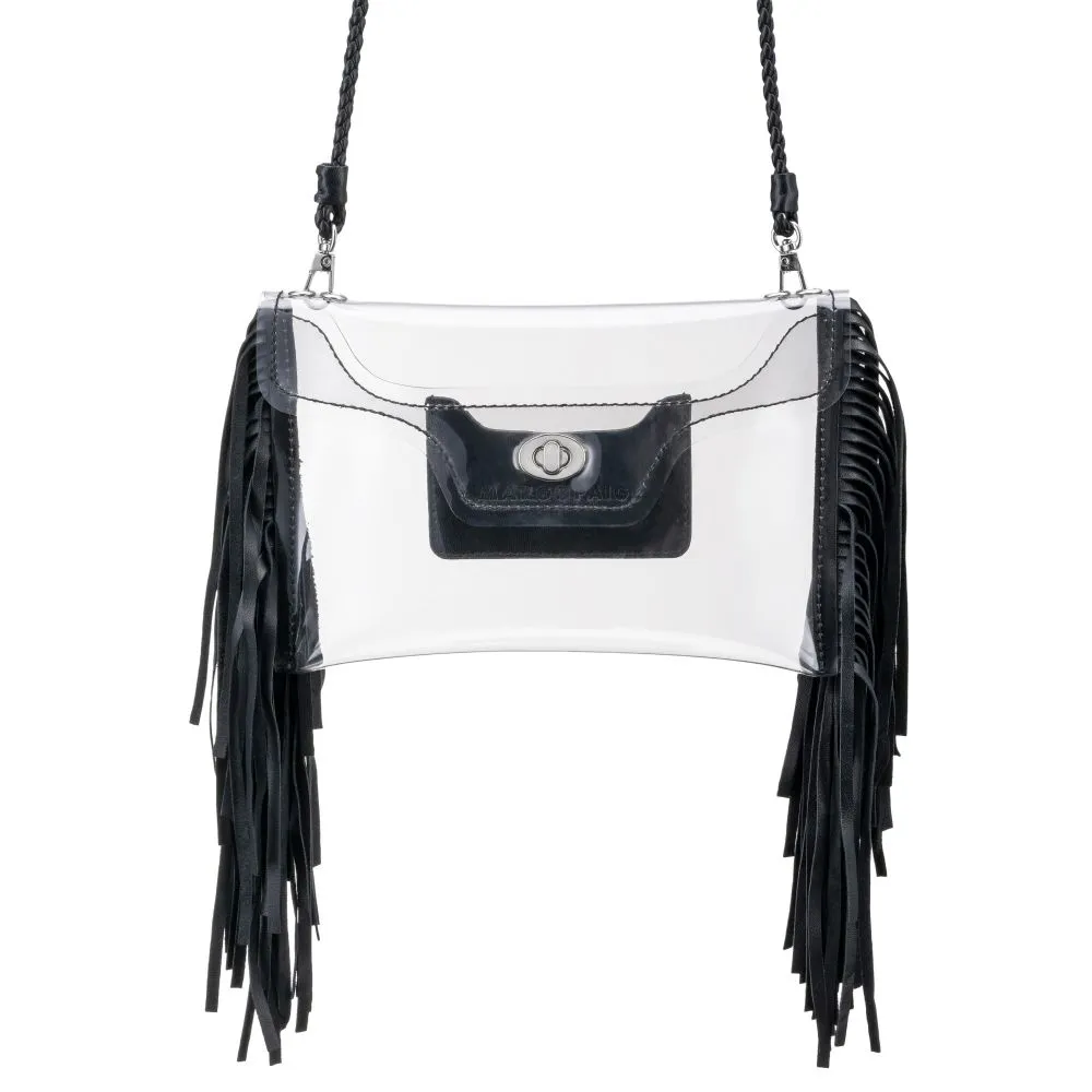 CLEAR FRINGE CROSSBODY