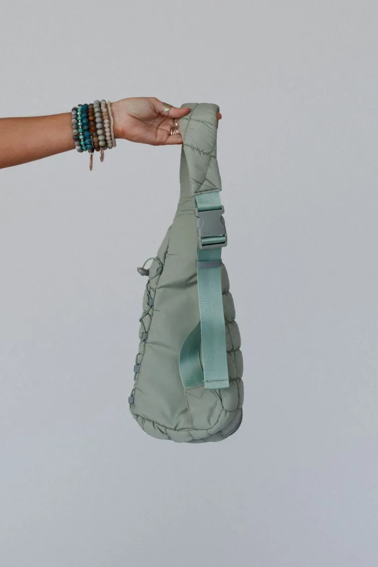Cloud Dreamer Quilted Sling Bag - Sage