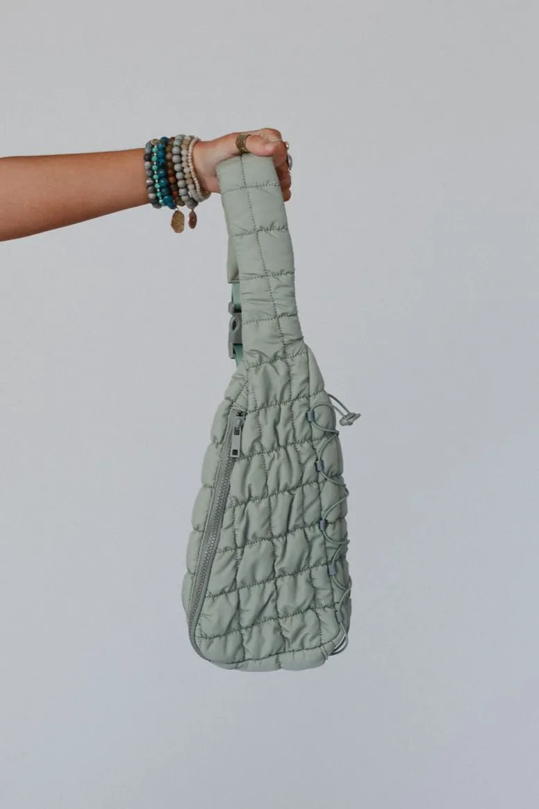 Cloud Dreamer Quilted Sling Bag - Sage