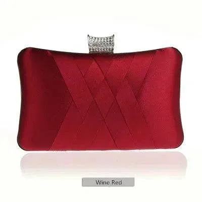 Color-soaked Satin Evening Clutch Bag