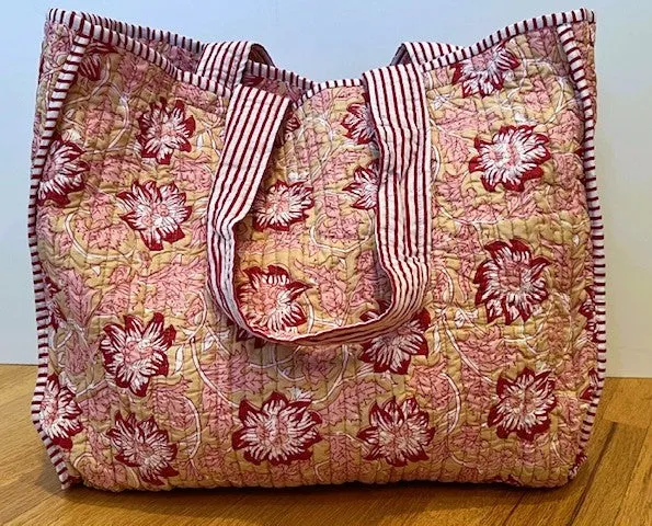Cotton Tote Bags Worth Swooning Over. Piping and Totally Reversible