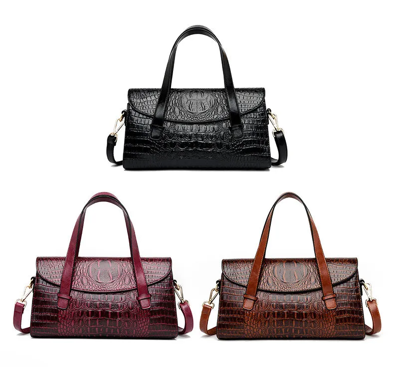 Crocodile Luxury Leather Handbag Vintage
