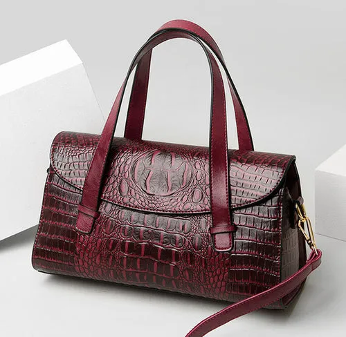 Crocodile Luxury Leather Handbag Vintage