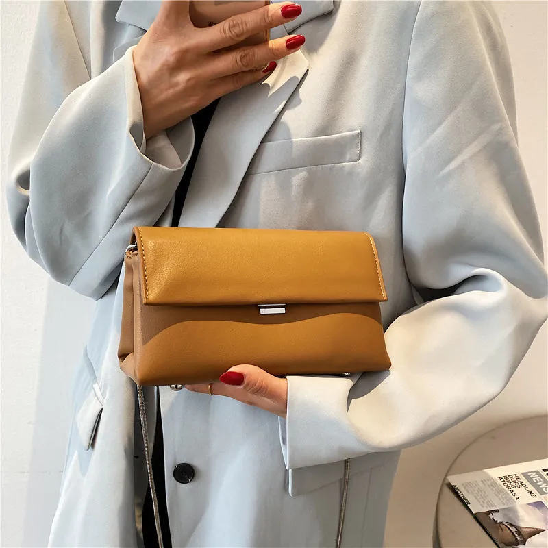 Crossbody Bag Women Shoulder Bag Female Backpack Handbag Luxury Chain Fashion 2021 New PU Leather Simple All-match Solid Color