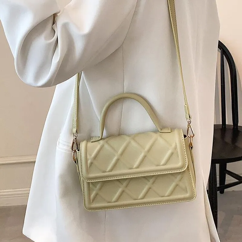 Crossbody Bag Women Shoulder Bag Female Designer Handbag Purse Fashion 2021 New Trend PU Leather Simple Diamond Lattice Texture