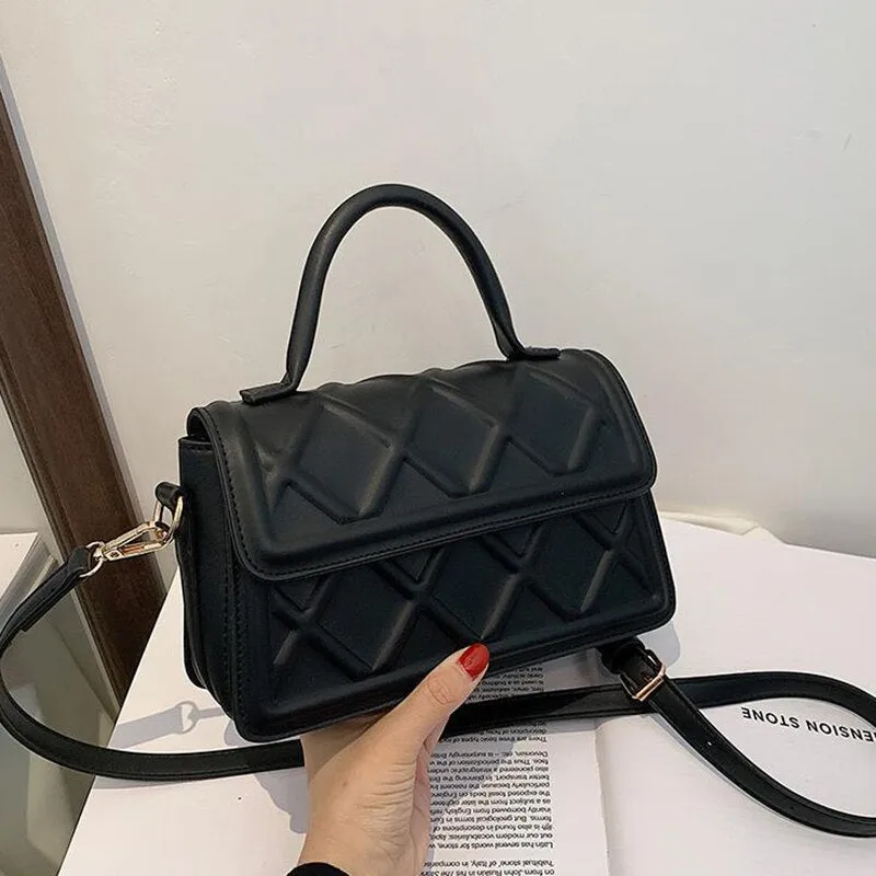 Crossbody Bag Women Shoulder Bag Female Designer Handbag Purse Fashion 2021 New Trend PU Leather Simple Diamond Lattice Texture