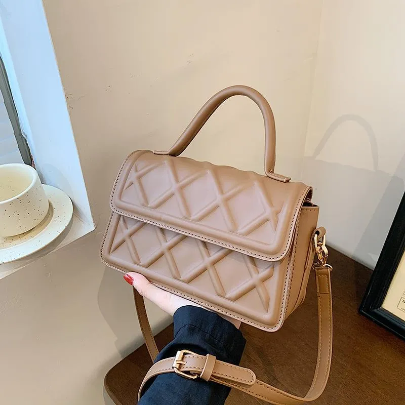Crossbody Bag Women Shoulder Bag Female Designer Handbag Purse Fashion 2021 New Trend PU Leather Simple Diamond Lattice Texture