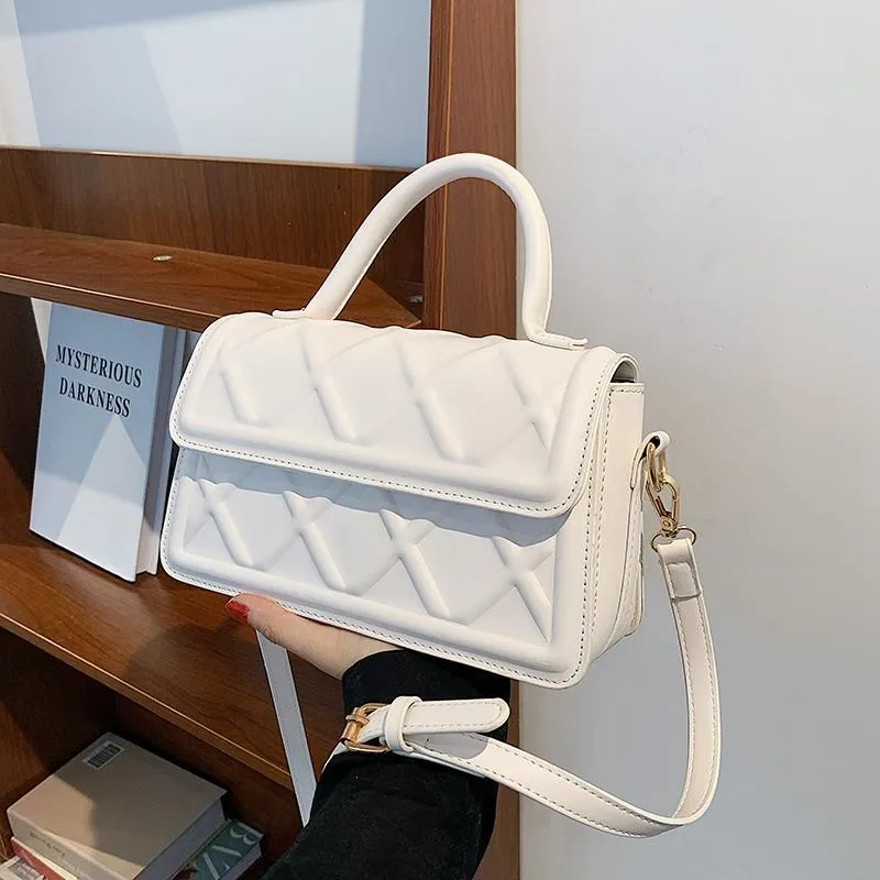Crossbody Bag Women Shoulder Bag Female Designer Handbag Purse Fashion 2021 New Trend PU Leather Simple Diamond Lattice Texture