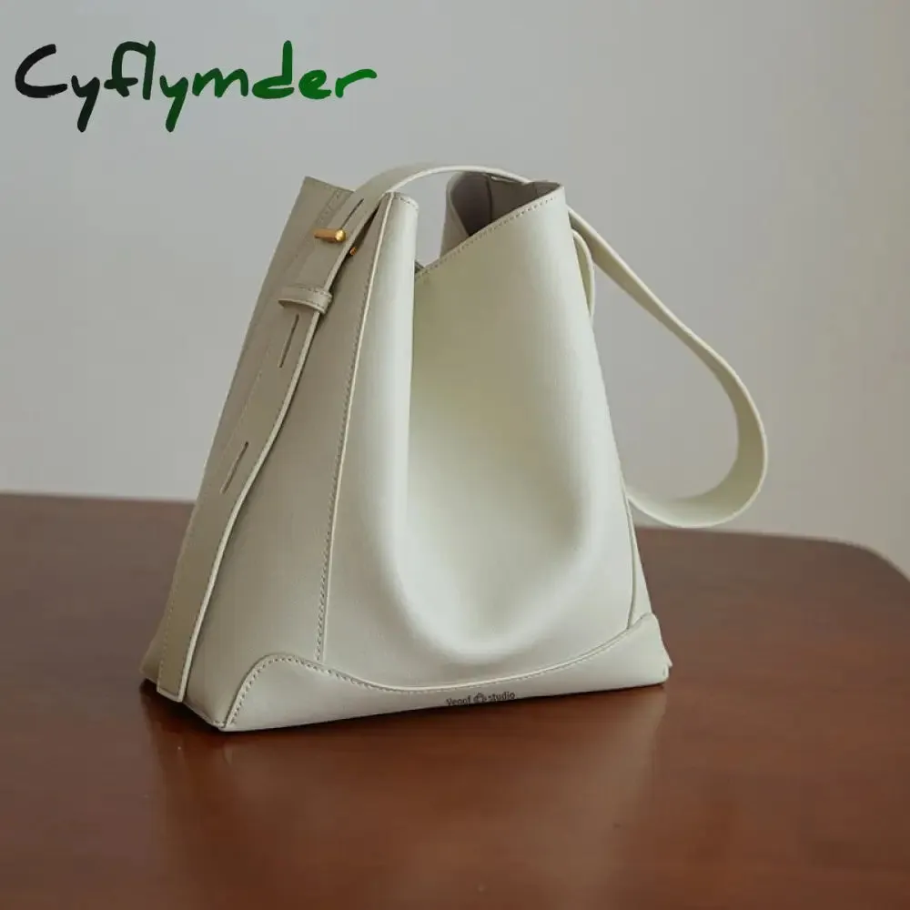 Cyflymder Shoulder Bag For Women Fashion Large Leather Bucket Shopping Dating Bags High Quality Luxury Designer HandBag Women's