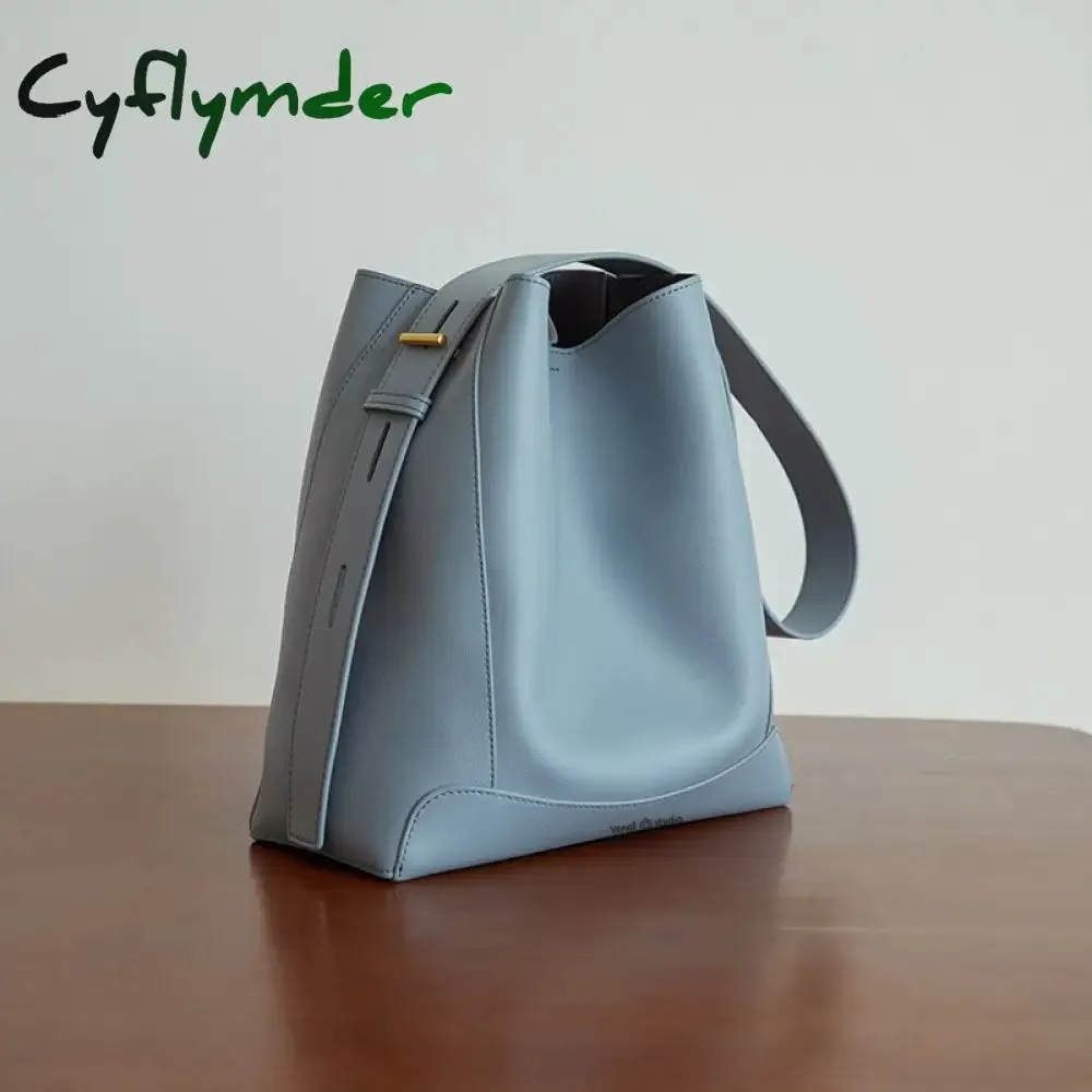 Cyflymder Shoulder Bag For Women Fashion Large Leather Bucket Shopping Dating Bags High Quality Luxury Designer HandBag Women's