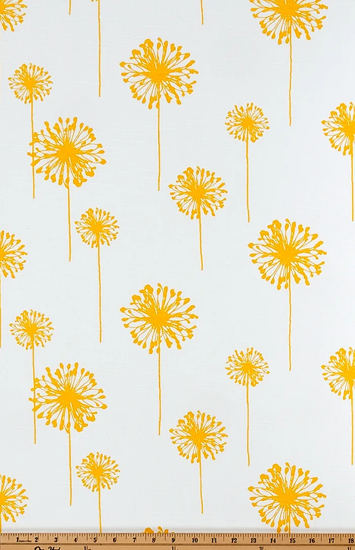 Dandelion White Corn Yellow Slub Fabric By Premier Prints