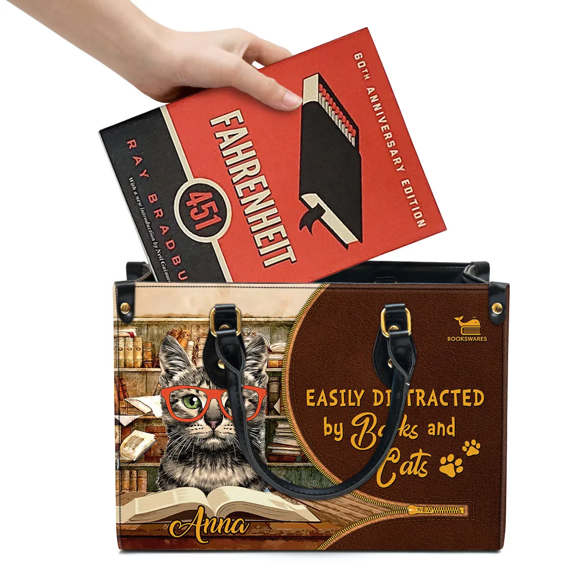 Easily Distracted By Cats And Books Book Lovers Gift LHB01