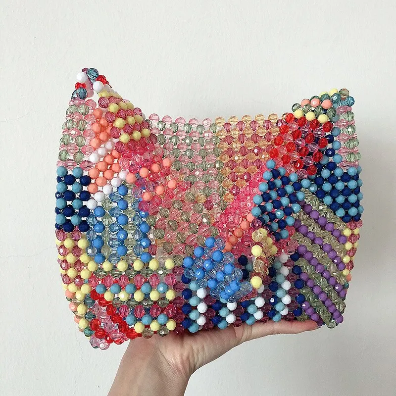 Elegant Beading Pearl Bags Women Handbags Ladies Fashion Party Crossbody Bags Girls Purse Casual Beaded Chain Messenger Bags