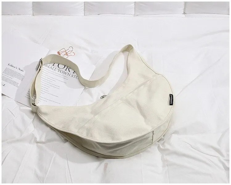 Fashion casual crossbody bags for women canvas Women's shoulder bag Women's handbag Large capacity wild women bag black