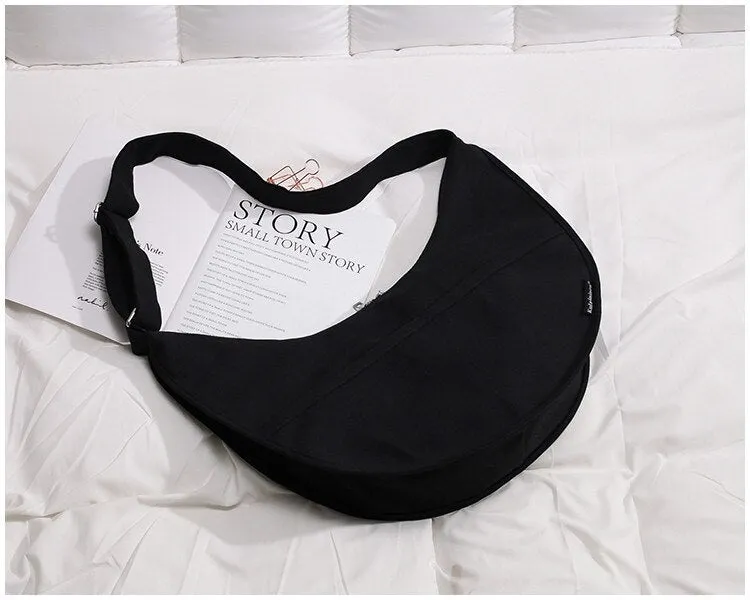 Fashion casual crossbody bags for women canvas Women's shoulder bag Women's handbag Large capacity wild women bag black