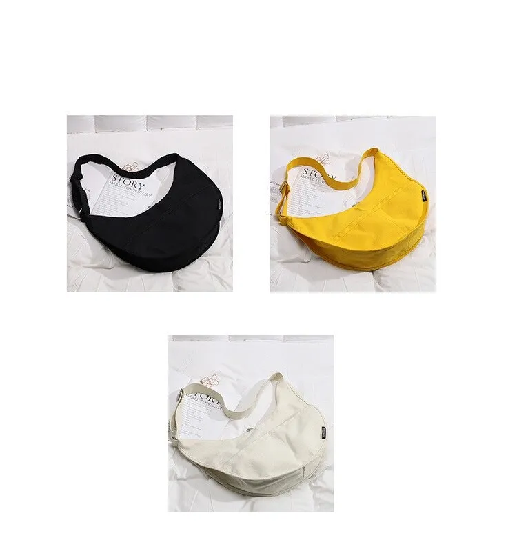 Fashion casual crossbody bags for women canvas Women's shoulder bag Women's handbag Large capacity wild women bag black