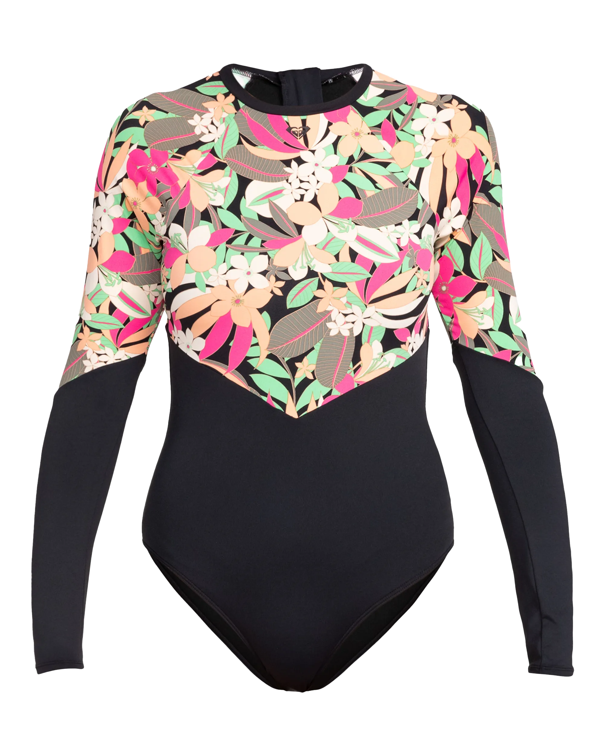 Fashion Long Sleeve Swimsuit in Anthracite Palm