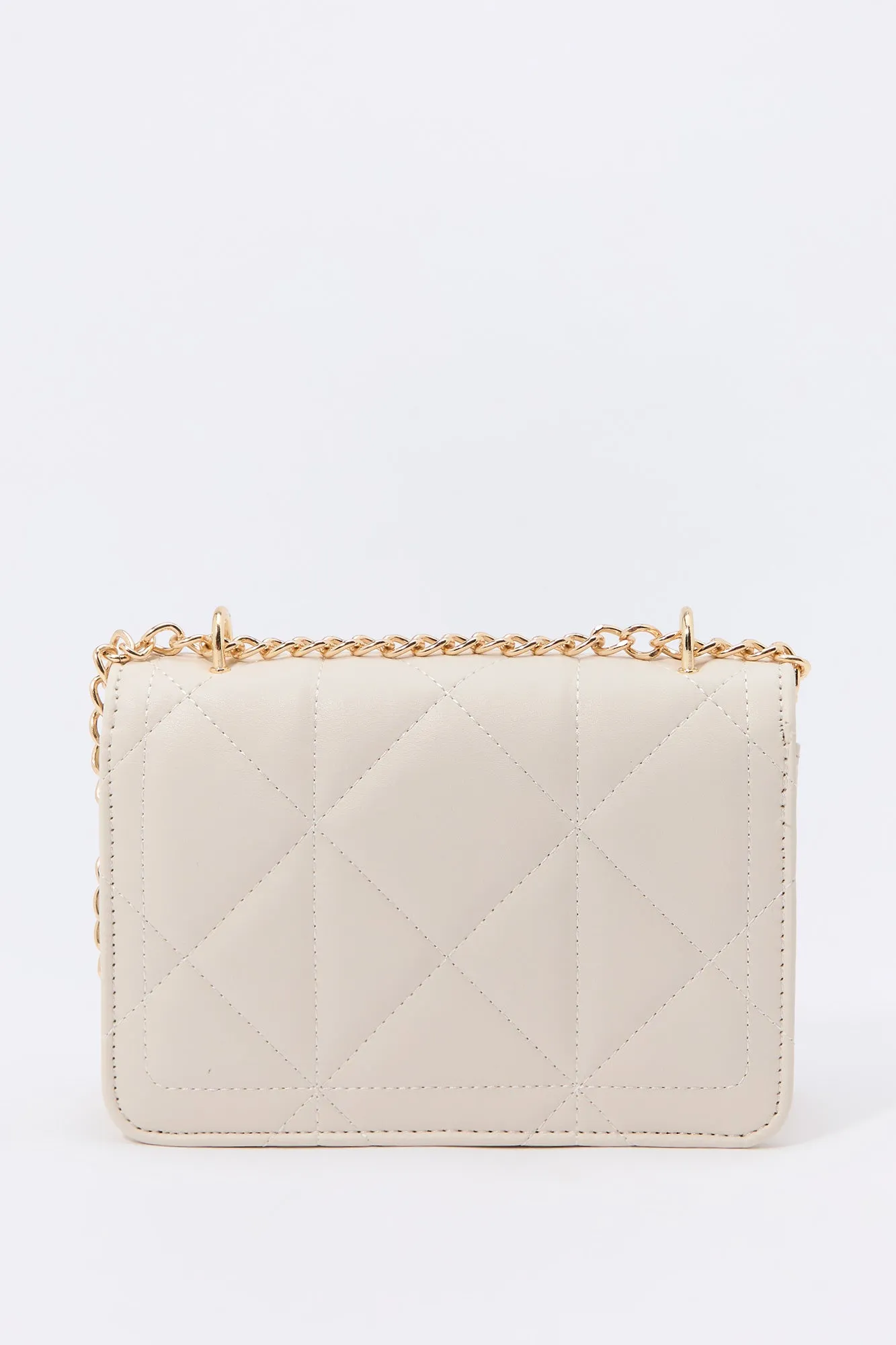 Faux Leather Quilted Crossbody Purse