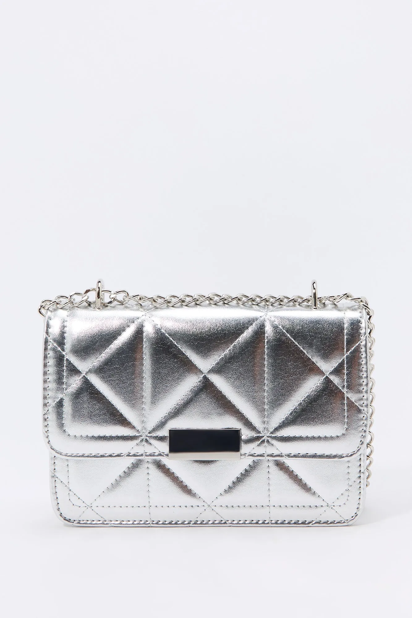 Faux Leather Quilted Crossbody Purse