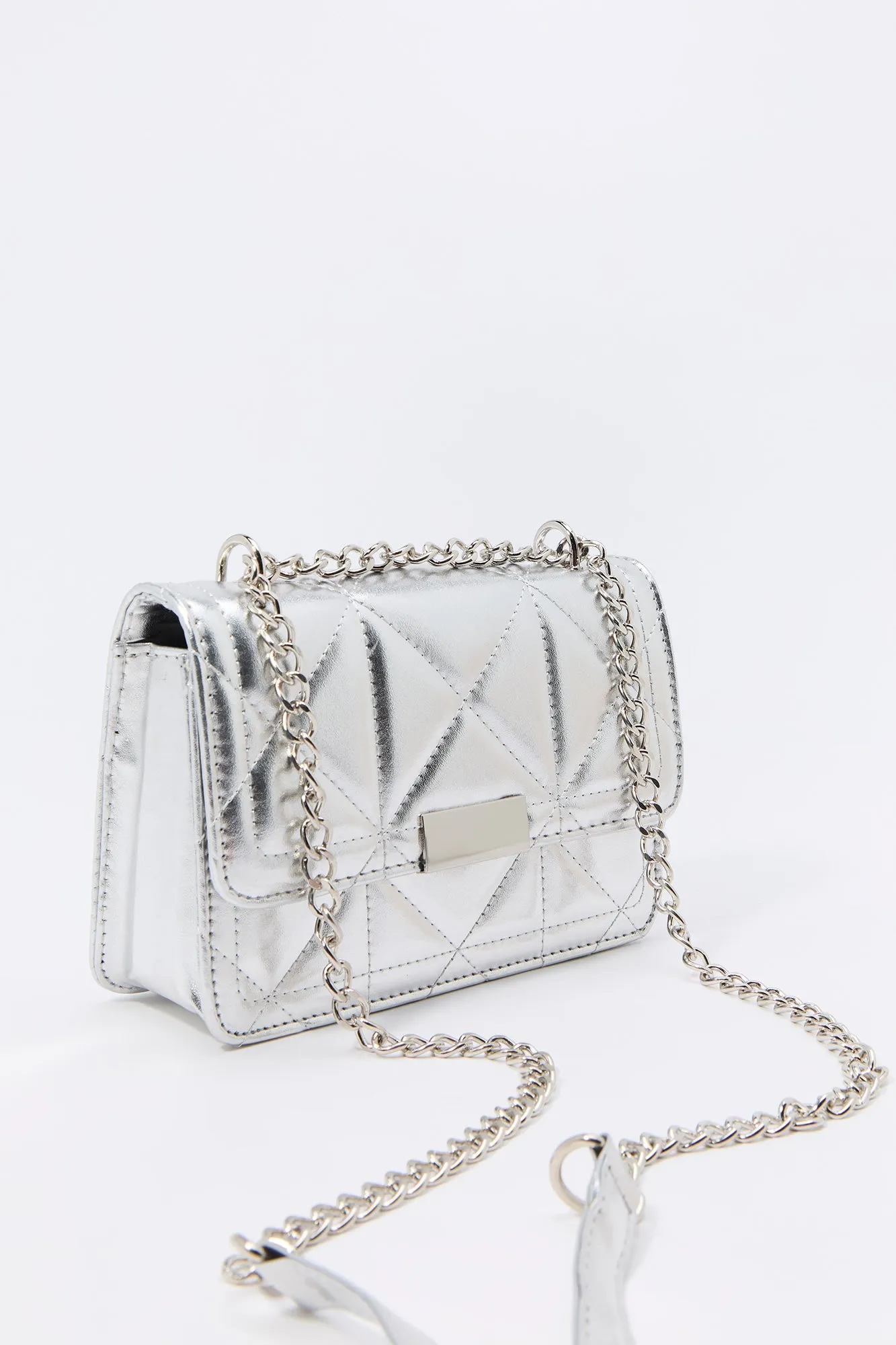 Faux Leather Quilted Crossbody Purse