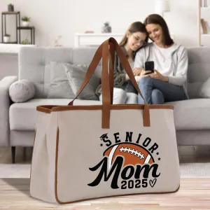 Football Mom Sports Cotton Canvas Tote Bag Gift for Football Mother Football Lover Mom Gift (FMTB1013)