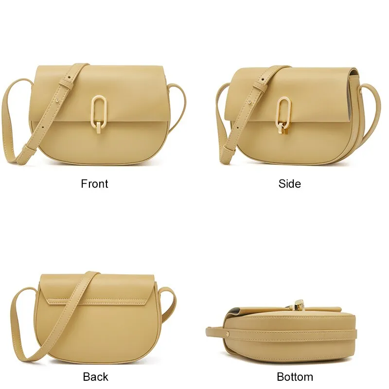 FOXER Ladies Split Leather Messenger Bag Fashion Simple Long Shoulder Strap Shoulder Bag High Quality Luxury Leather Bag Women