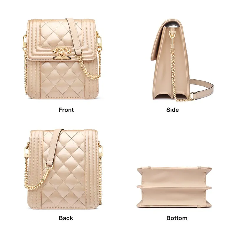 FOXER Stylish Female Phone Bags Mini Flip Totes Girl's Cow Leather Shoulder Bag Ladies Crtossbody Bags Chic Women Purse
