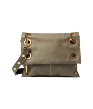 Hammitt Women's Pewter/Black and Brushed Gold Large Montana Reversible Leather Purse
