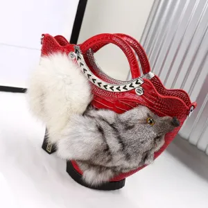 High Quality Women Handbags New Fashion High Heels Shoulder Messenger Bags Pu Leather Casual Female Fox Crossbody Bags for Women