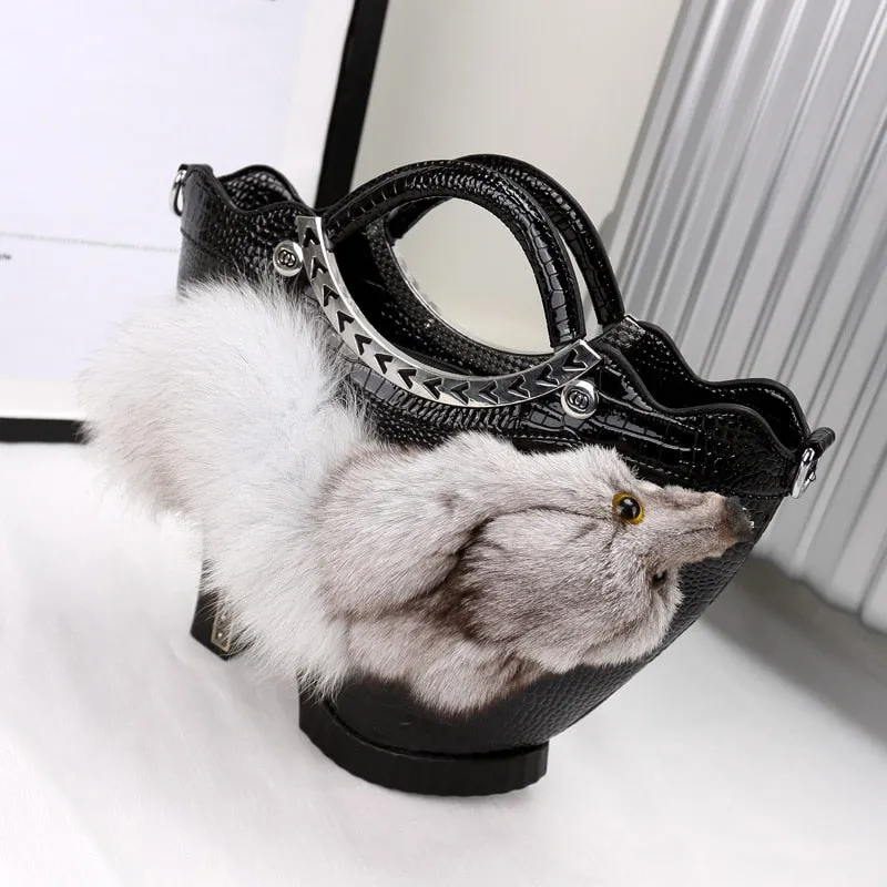 High Quality Women Handbags New Fashion High Heels Shoulder Messenger Bags Pu Leather Casual Female Fox Crossbody Bags for Women
