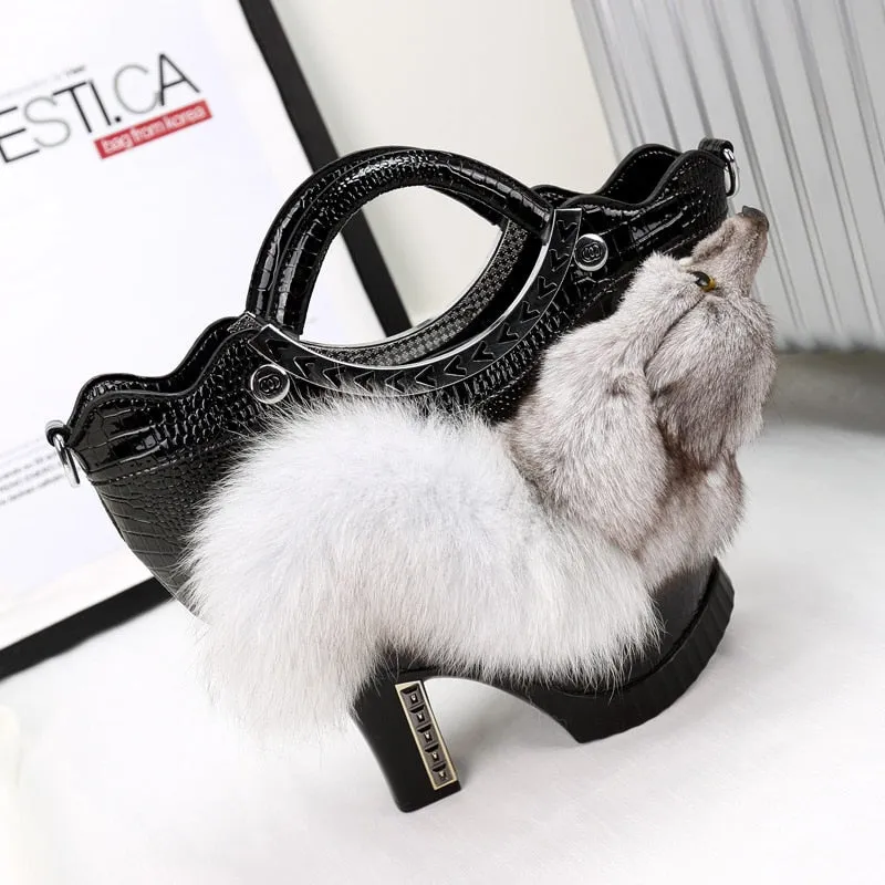 High Quality Women Handbags New Fashion High Heels Shoulder Messenger Bags Pu Leather Casual Female Fox Crossbody Bags for Women