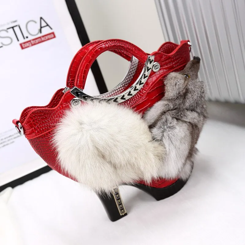 High Quality Women Handbags New Fashion High Heels Shoulder Messenger Bags Pu Leather Casual Female Fox Crossbody Bags for Women