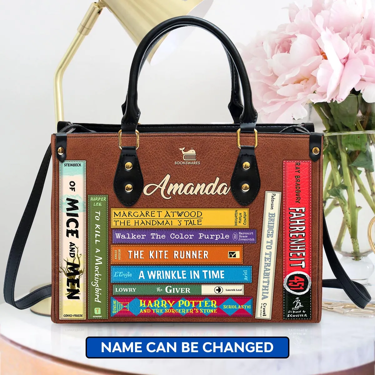 I Read Banned Books Leather Brown Handbag Book Lovers Gift LHB69