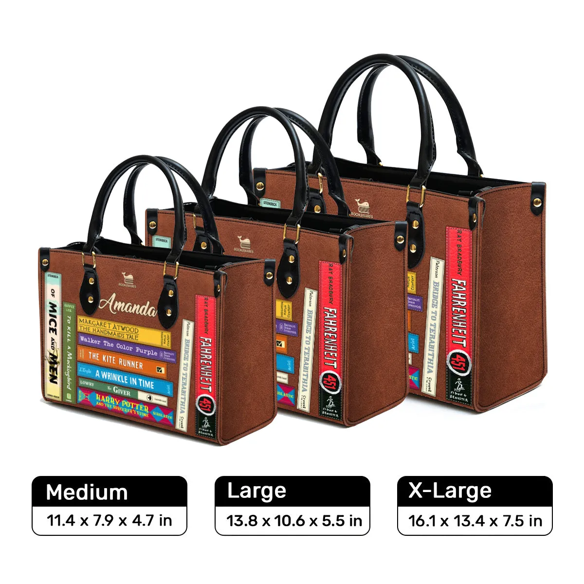 I Read Banned Books Leather Brown Handbag Book Lovers Gift LHB69