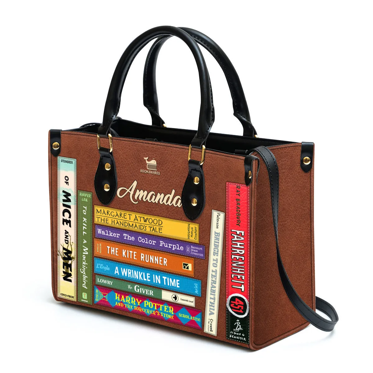 I Read Banned Books Leather Brown Handbag Book Lovers Gift LHB69