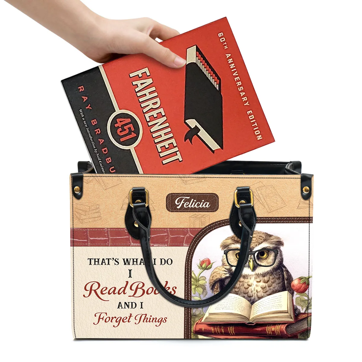 I Read Books And I Forget Things Leather Handbag Book Lovers Gift LHB76