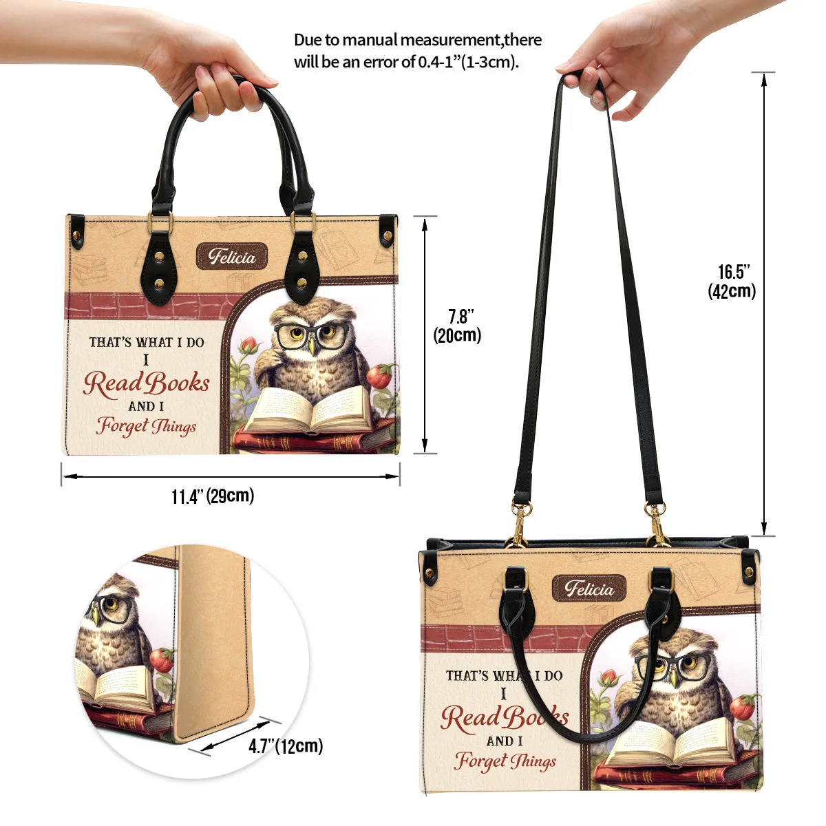 I Read Books And I Forget Things Leather Handbag Book Lovers Gift LHB76
