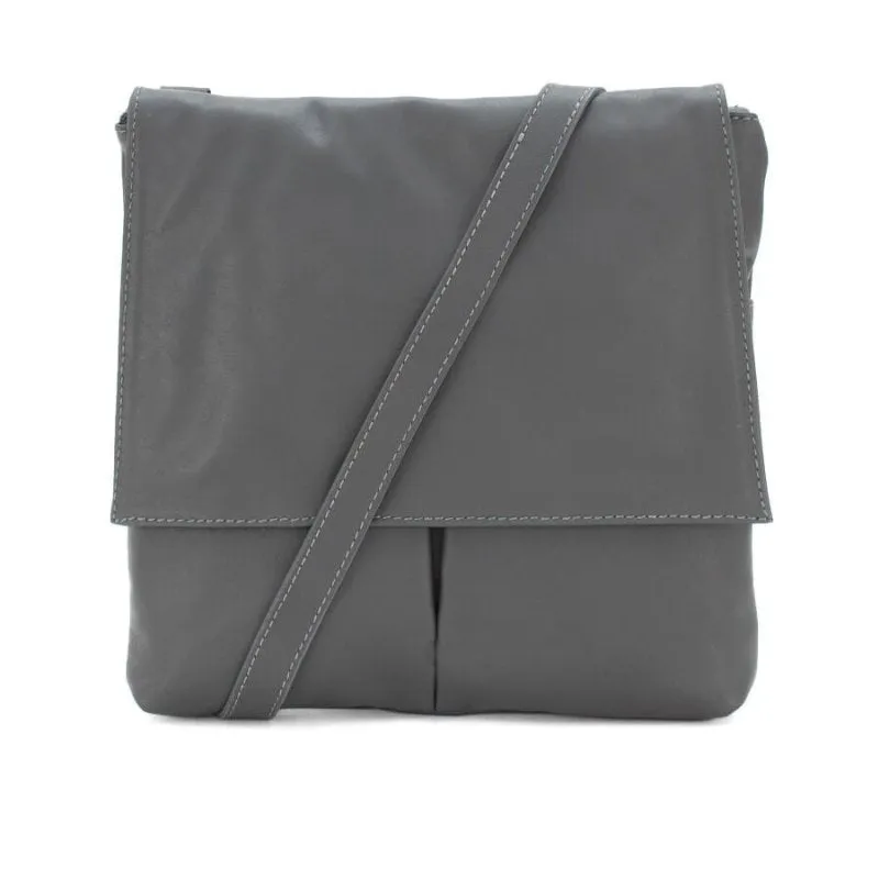 Italian Designer Soft Leather Crossbody Two Pockets- Simpsi - Olive Green