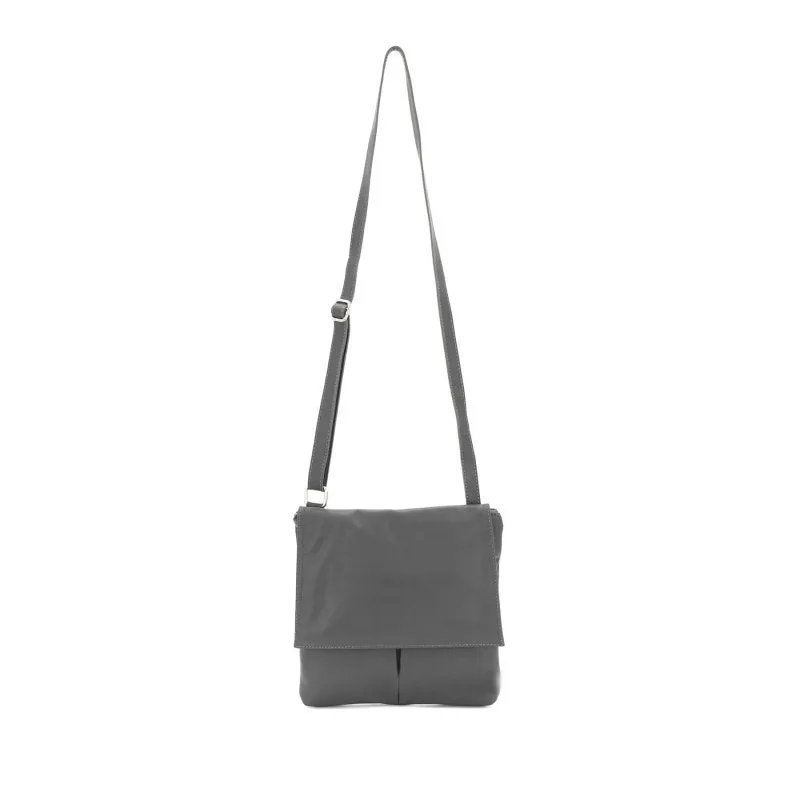 Italian Designer Soft Leather Crossbody Two Pockets- Simpsi - Olive Green