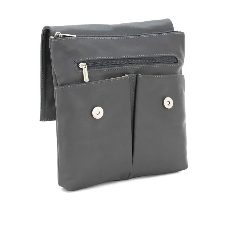 Italian Designer Soft Leather Crossbody Two Pockets- Simpsi - Olive Green